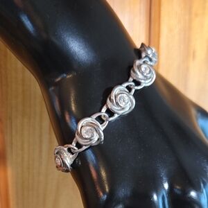 Vintage Rose Flower Link Bracelet